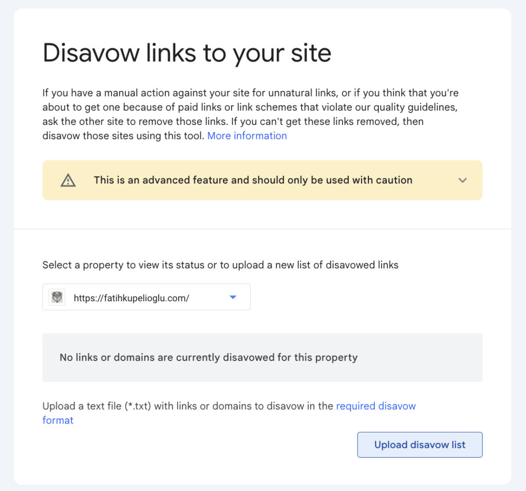 Google Disavow Tool